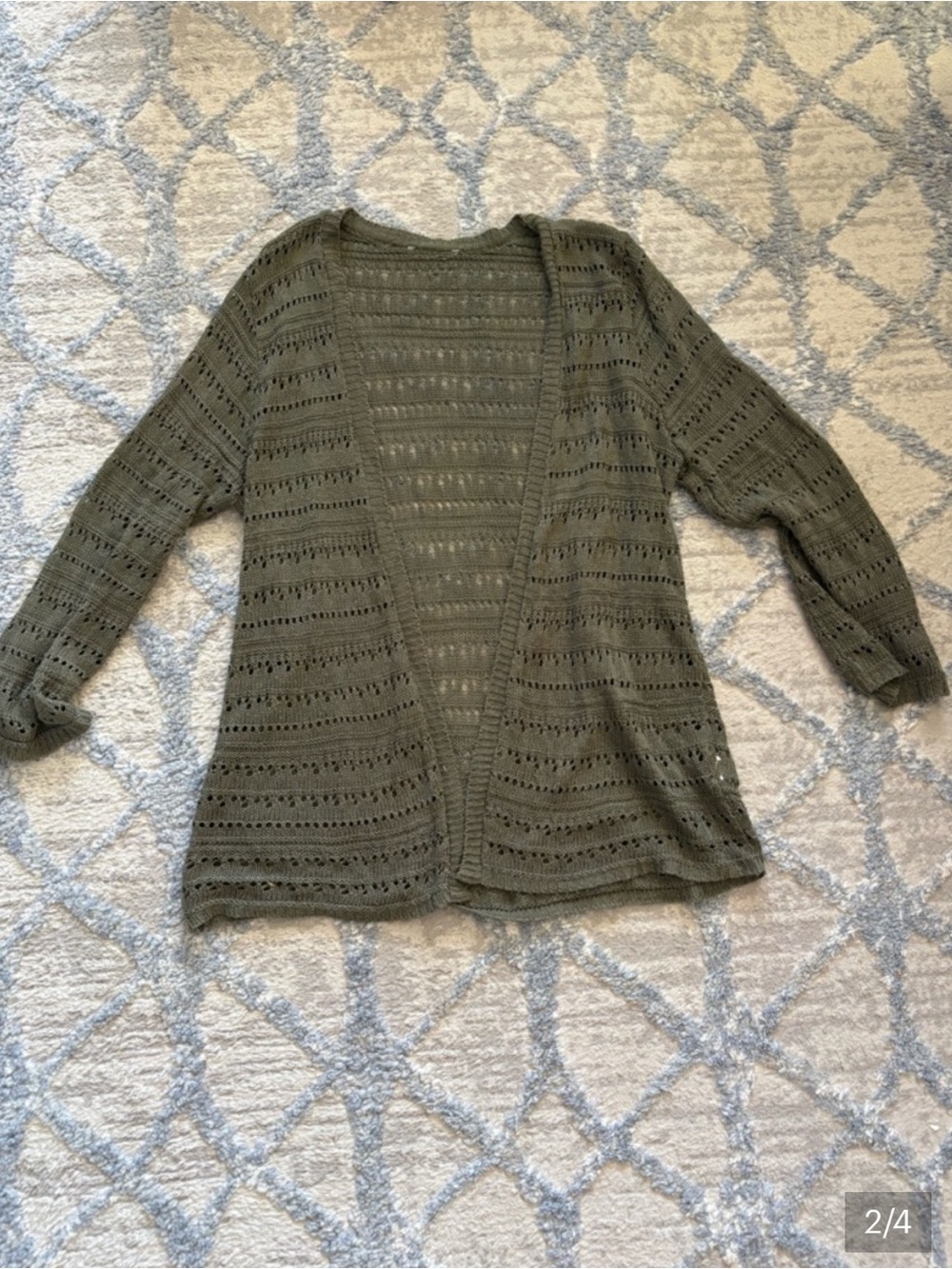 3 for $14 Lightweight Olive Open-Front Knit Cardigan Sweater size small